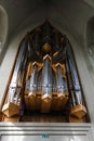 Pipe organ in Hallgrimskirkja Church in Reykjavik
