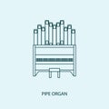 pipe organ icon design vector flat isolated illustration