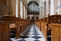 Pipe organ music hall in catholic cathedral Royalty Free Stock Photo