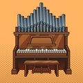 Pipe organ musical instrument pop art vector