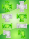 Pipe plumber Color Green and Gray candy icon set. Royalty Free Stock Photo