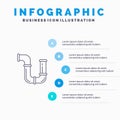 Pipe, Plumber, Repair, Tools, Water Line icon with 5 steps presentation infographics Background