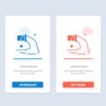 Pipe, Pollution, Radioactive, Sewage, Waste Blue and Red Download and Buy Now web Widget Card Template