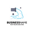 Pipe, Pollution, Radioactive, Sewage, Waste Business Logo Template. Flat Color