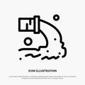 Pipe, Pollution, Radioactive, Sewage, Waste Line Icon Vector