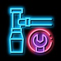 pipe repair neon glow icon illustration