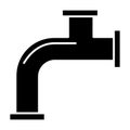 Pipe solid icon. Tube vector illustration isolated on white. Plumbing glyph style design, designed for web and app. Eps