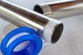 Pipe Thread Seal Tape. Tape for Screw Fittings Royalty Free Stock Photo