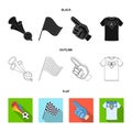Pipe, uniform and other attributes of the fans.Fans set collection icons in black,flat,outline style vector symbol stock