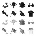 Pipe, uniform and other attributes of the fans.Fans set collection icons in black,monochrome style vector symbol stock