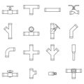 Pipe and Valve icon set