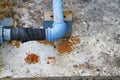 Pipe water plumbing steel leak industrial the at bind with rubber