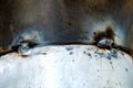 Pipe welded on the pipeline construction. Royalty Free Stock Photo