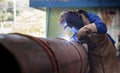 Pipe welding Royalty Free Stock Photo