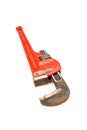 Pipe wrench on white Royalty Free Stock Photo