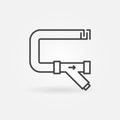 Pipe with Y-filter or Y strainer vector outline icon