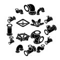 Pipeline constructor icons set, isometric style Royalty Free Stock Photo