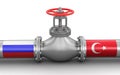 Pipeline with flags. Image with clipping path Royalty Free Stock Photo