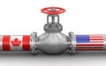 Pipeline with flags. Image with clipping path Royalty Free Stock Photo
