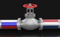 Pipeline with flags. Image with clipping path Royalty Free Stock Photo