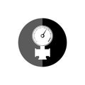 Pipeline gauge black round icon