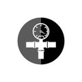 Pipeline gauge black round icon