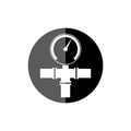 Pipeline gauge black round icon