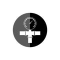 Pipeline gauge black round icon