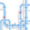 Pipeline industrial background with gas pipes and valves. Royalty Free Stock Photo