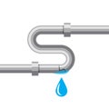 Pipeline repair leakage emergency water leak vector illustration