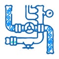 pipeline system petroleum engineer icon doodle illustration Royalty Free Stock Photo