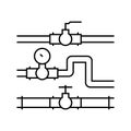 pipeline system petroleum engineer line icon vector illustration