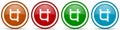 Pipeline, tube, pipe and industrial glossy icons, set of modern design buttons for web, internet and mobile applications in four