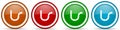 Pipeline, tube, pipe and industrial glossy icons, set of modern design buttons for web, internet and mobile applications in four