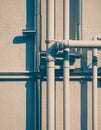 Pipeline water detail at industrial building Royalty Free Stock Photo