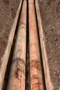 Pipeline waterdrain trench