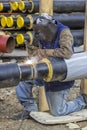 Pipeline welding Royalty Free Stock Photo