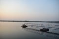 A pipeline which is leading inside a lake to intake water