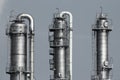 Pipelines of a oil and gas refinery industrial plant Royalty Free Stock Photo