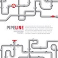 Pipelines poster concept. Pipes pattern, boiler room, piping, plumbing banner design template for marketing, social