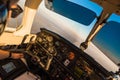 General aviation airplane cockpit view Royalty Free Stock Photo