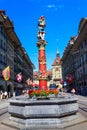 Piper Fountain (Pfeiferbrunnen) in the old city of Bern, Switzerland
