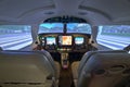 Piper Meridian flight simulator cockpit at Kunovice. Royalty Free Stock Photo