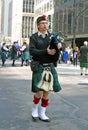 A piper At The Tartan Day Parade Royalty Free Stock Photo