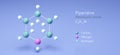 piperidine molecule, molecular structures, c5h11n, 3d model, Structural Chemical Formula and Atoms with Color Coding Royalty Free Stock Photo