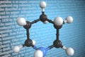 Piperidine scientific molecular model, 3D rendering Royalty Free Stock Photo