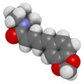 Piperine black pepper molecule. Responsible for the pungency of black pepper and long pepper. Royalty Free Stock Photo