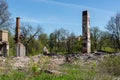 Pipes of the burned-down building Royalty Free Stock Photo