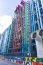 Pipes facade of the Pompidou Center Royalty Free Stock Photo