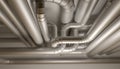 Pipes of HVAC system. 3D Illustration. Royalty Free Stock Photo